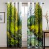 Bizarre Landscape Animal Pattern 3D Digital Print Curtain Fantasy Scene Privacy Low Shading Curtain Fabric Two Pieces