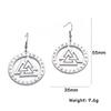 Dawapara Nordic Valknut Earrings Odin Symbol Runes Circle Pendant Stainless Steel Jewelry New Year Gift