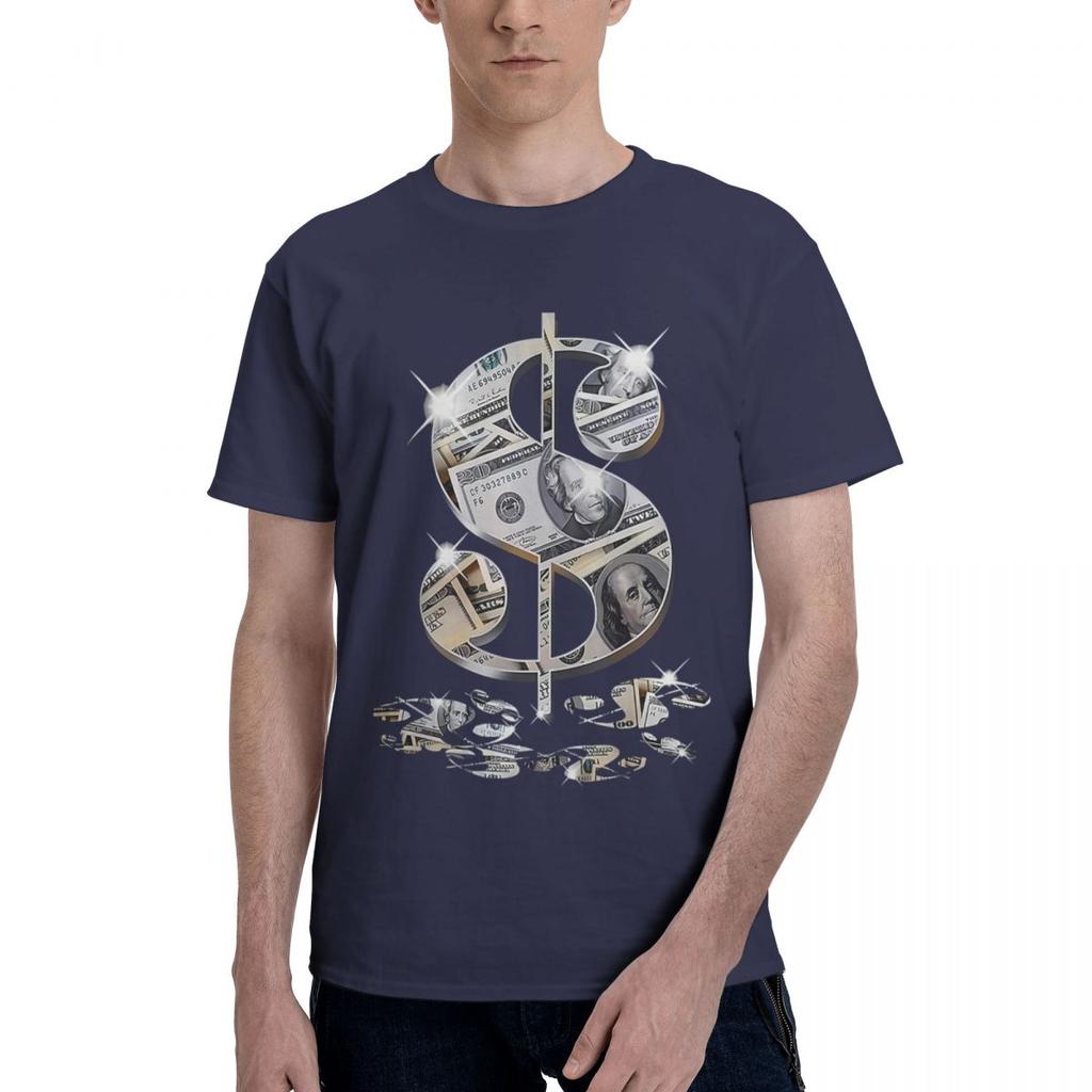 With Dollar Bill Print 100 Cotton Casual Breathable Confortable Summer Mens Designer Clothes Mens Wear