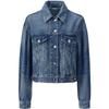 GIOVANNI VALENTINO Women's Long Sleeve Loose Fit Denim Jacket