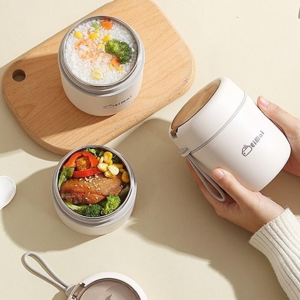 680ml Thermal Lunch Box Stainless Steel Insulated Food Container Double Layers Lunch Box  Home Use