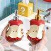 300ML Bitten Fruit Refillable Soap Dispenser, Liquid Hand Soap Shower Gel Container, Empty Pump Lotion Bottle for Bathroom Kitchen