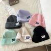 Autumn and Winter New Style Knitted Woolen Hat for Women Alphabet Versatile Couple Pullover Hat  Hip Hop Trendy Warm and Cold Hat for Men