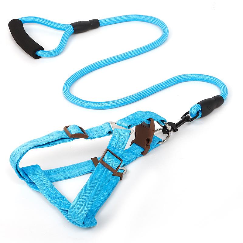 Pet Solid Color Leash Wear-Resistant Climbing Rope Medium and Large Dogs Outdoor Foam Handle Explosion-Proof Dog Leash