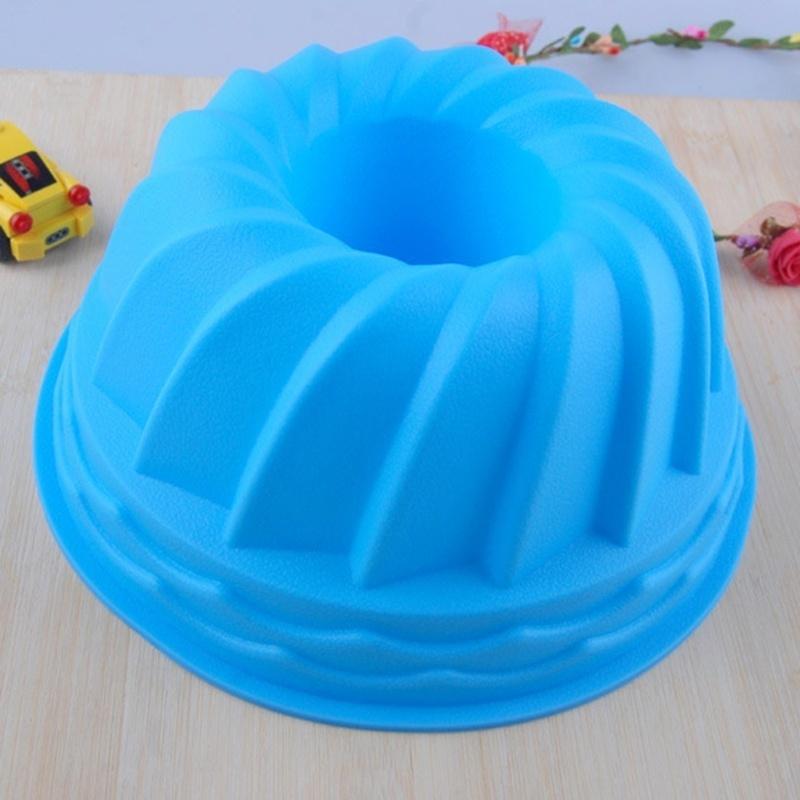 Swirl Bundt Ring Cake Bread Pastry Silicone Mold Pan Bakeware Tray Mould Tool