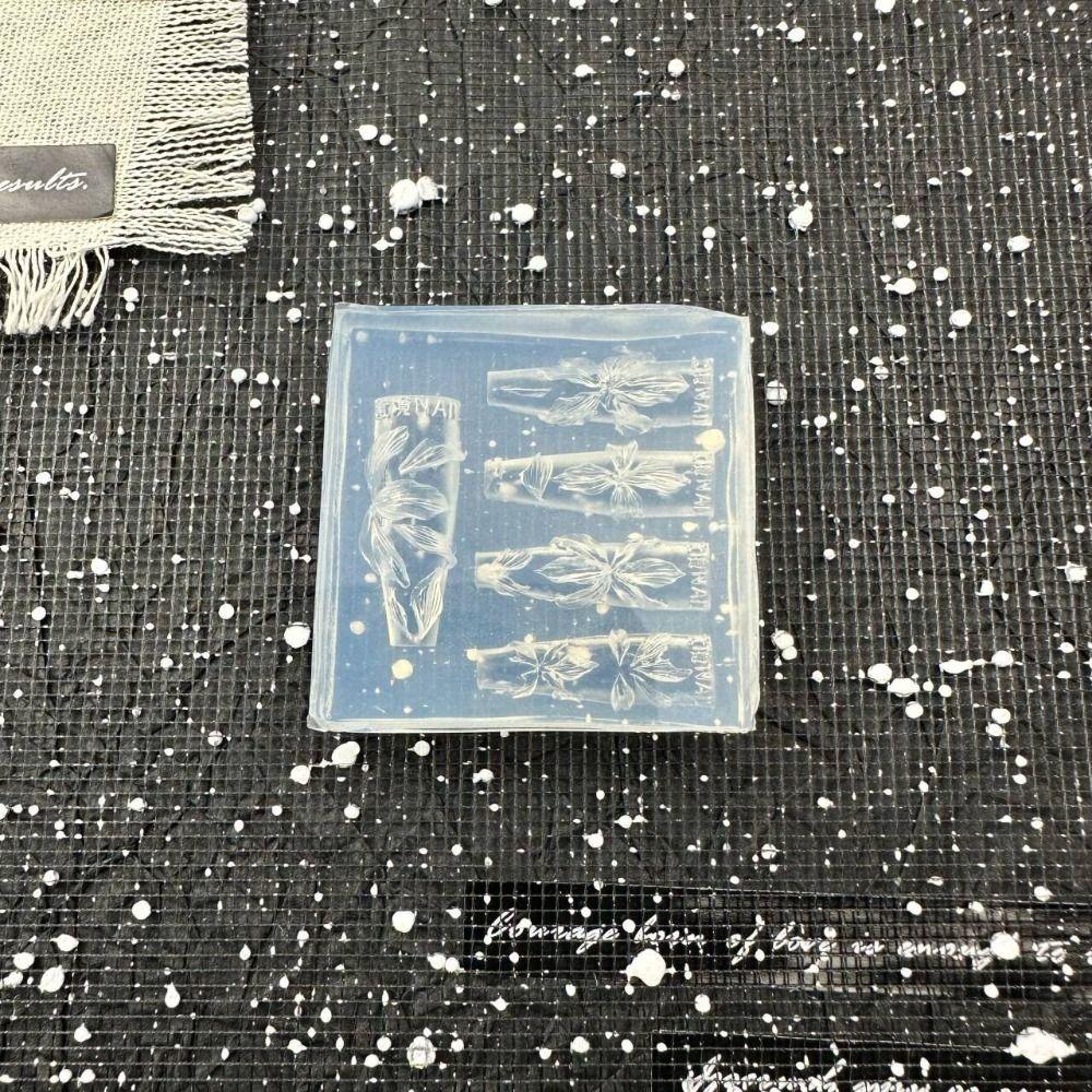 Transparent Nailart Mold DIY Nail Art Carving Template Creative 3D Flowers Nail Mold  Nail Tools