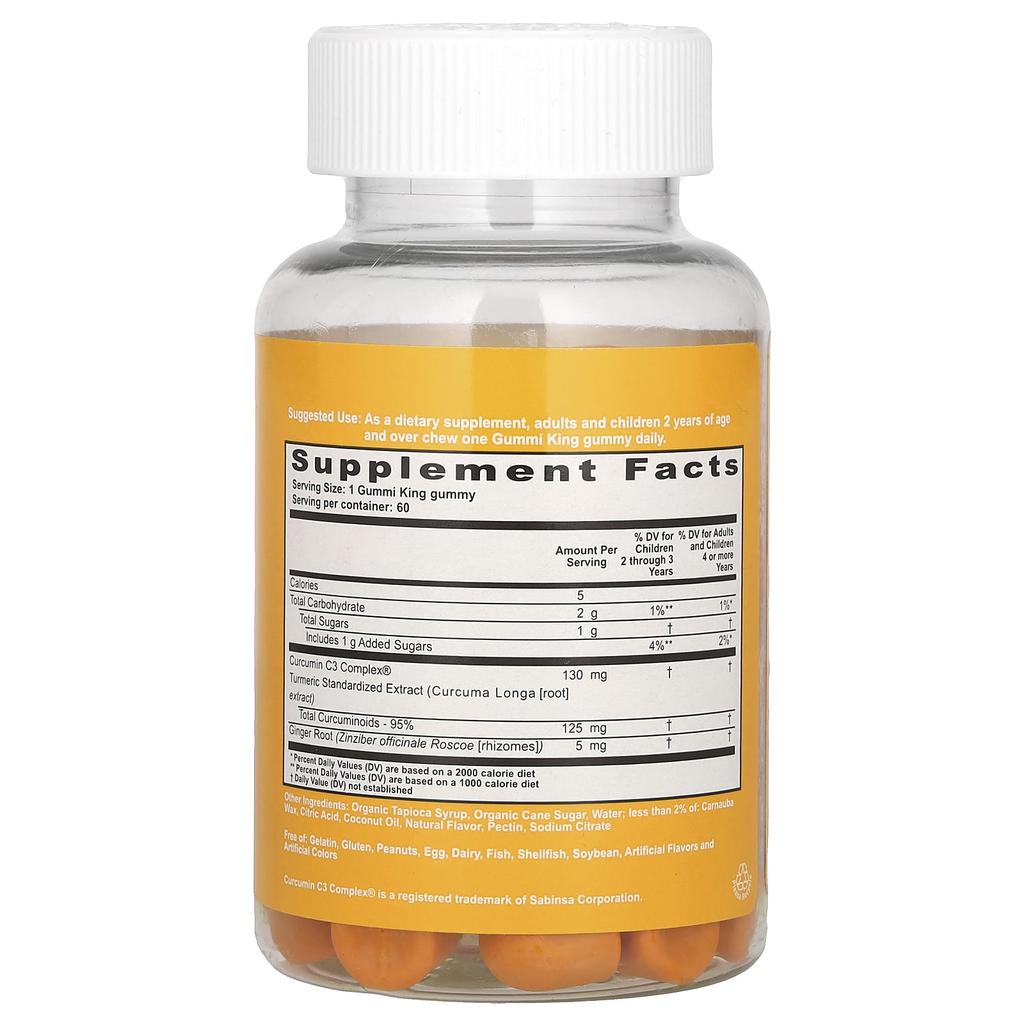 Kids Turmeric + Ginger, Immune + Antioxidant + Anti-Inflammatory, Mango Flavor, 60 Gummies