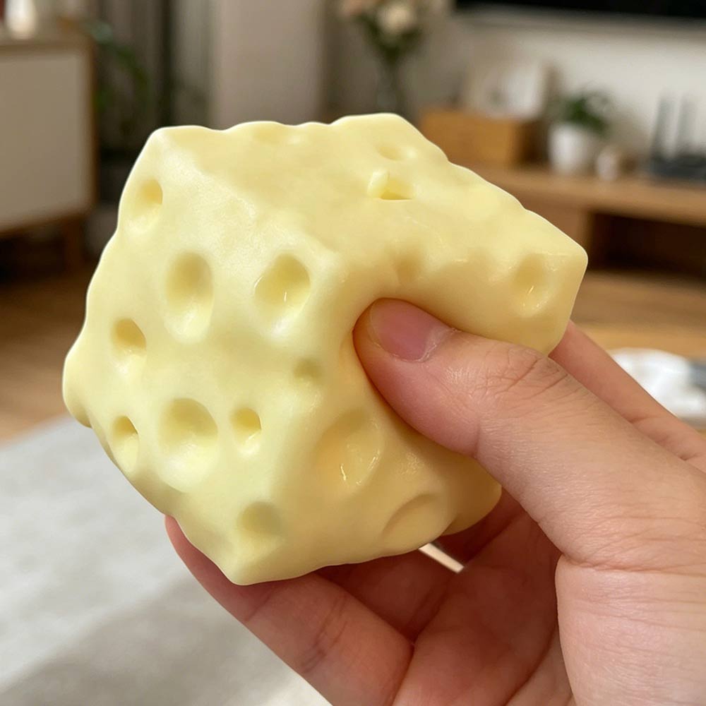 Activating Toys *-*Jumbo Cheese Cube Stress Ball Big Cheese Shapeable Squeeze Ball Non-Bounce Fidget Toy Asmr Sensory Anti-Stress Festival Gift