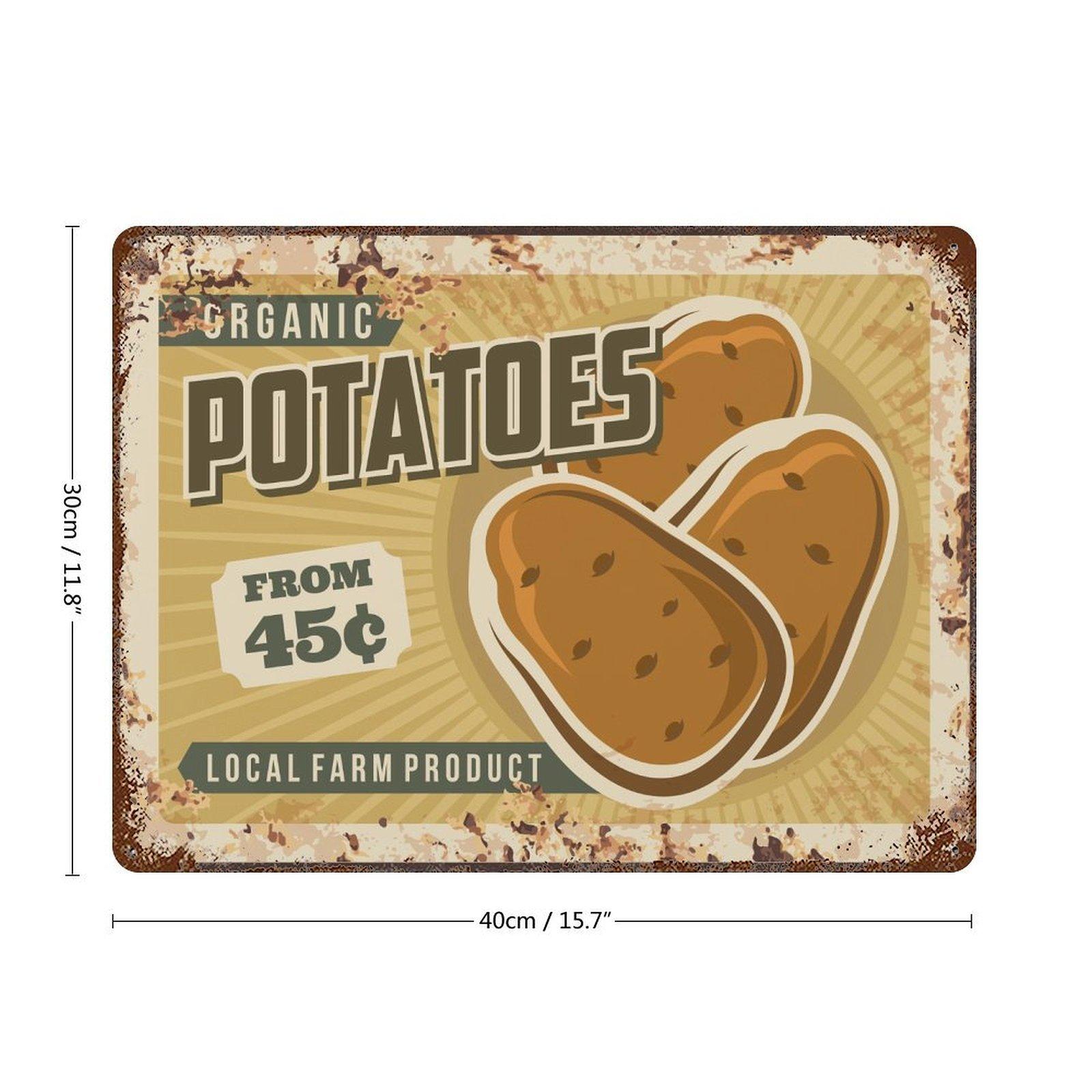 

1-Pack vintage shabby wall hanging metal, 20×30cm and 30×40cm, rust-effect sign for kitchen, bar or gallery 30*40CM