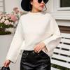 Autumn New Nine Point Sleeve Pullover Sweater Loose Women's Top Solid Color Long Sleeved Base Shirt Casual Versatile
