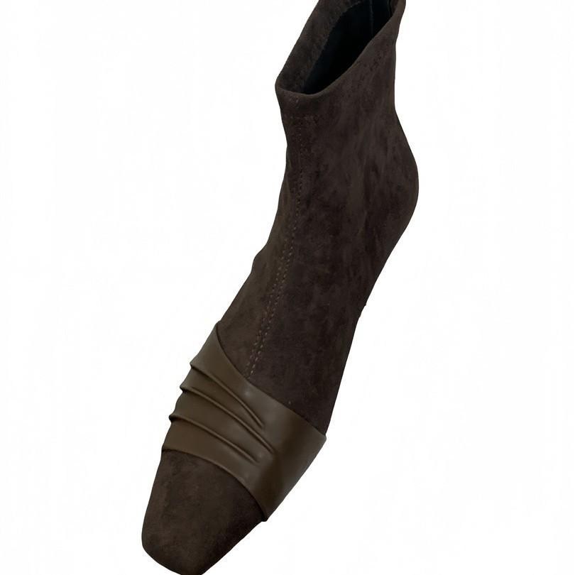 2025 autumn and winter new pointed thin heel high heel temperament thin French fashion sexy beauty female Internet celebrity short boots