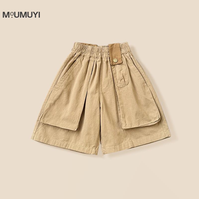 

Комплект рабочей одежды для мальчиков с полосками, с коротким рукавом, 2025: Модный летний костюм-двойка с шортами 110 cm