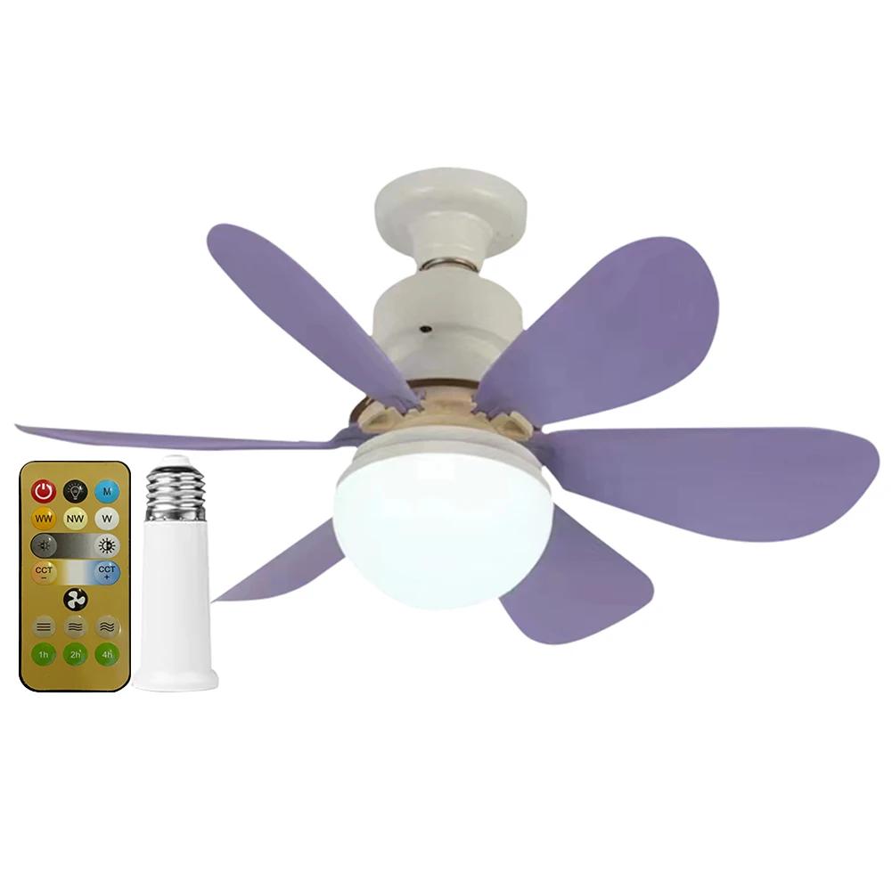 E27 Fassung Ventilator LED Licht E27 Sockel 42cm Innen Deckenventilator Licht Dimmbar Flacher Deckenventilator für Schlafzimmer Wohnzimmer Küche