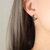 Light Luxury Retro Titanium Gold U-Shaped Rhinestone Geometric Earrings for Women
