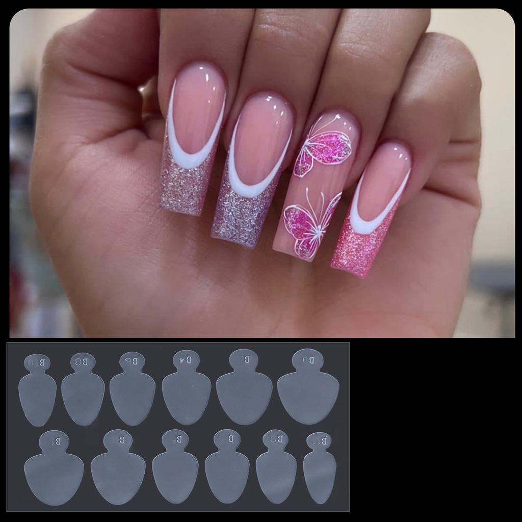 Nail Form Mould French Line Stickers for Nail Extensions Reusable Manicure Tools French Nail Tips Drawing Guide Stickers