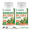 Capsule di estratto di Ginkgo biloba, 120 mg per dose, alta concentrazione di essenza di ginkgo, adatte sia per uomini che per donne.