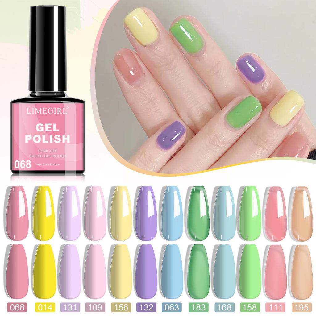 HEMA-Free 12-Color Gel Polish Set Soak-Off Nail Gel Kit Non-Toxic UV Lamp Curing Salon Quality Long Lasting for Beginners
