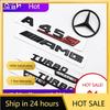 Für Mercedes Benz Für Mercedes Benz A 45S AMG W177 3D ABS Schwarz A45S Logo Turbo 4MATIC Plakette Auto Hinten Stern Aufkleber Kofferraum AMG Emb