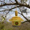 Waterproof Bird House for Patio Thatched Hut House, Decorative Resin Weatherproof Habitat Porch Hanging Shelter Outdoor Garden Backyard Decor Wildlife