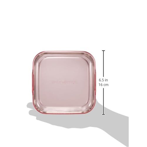 Iwaki Heat-Resistant Glass Storage Container, Pink, Square, Medium, 800ml, Pack & Microwave, KC3247N-P