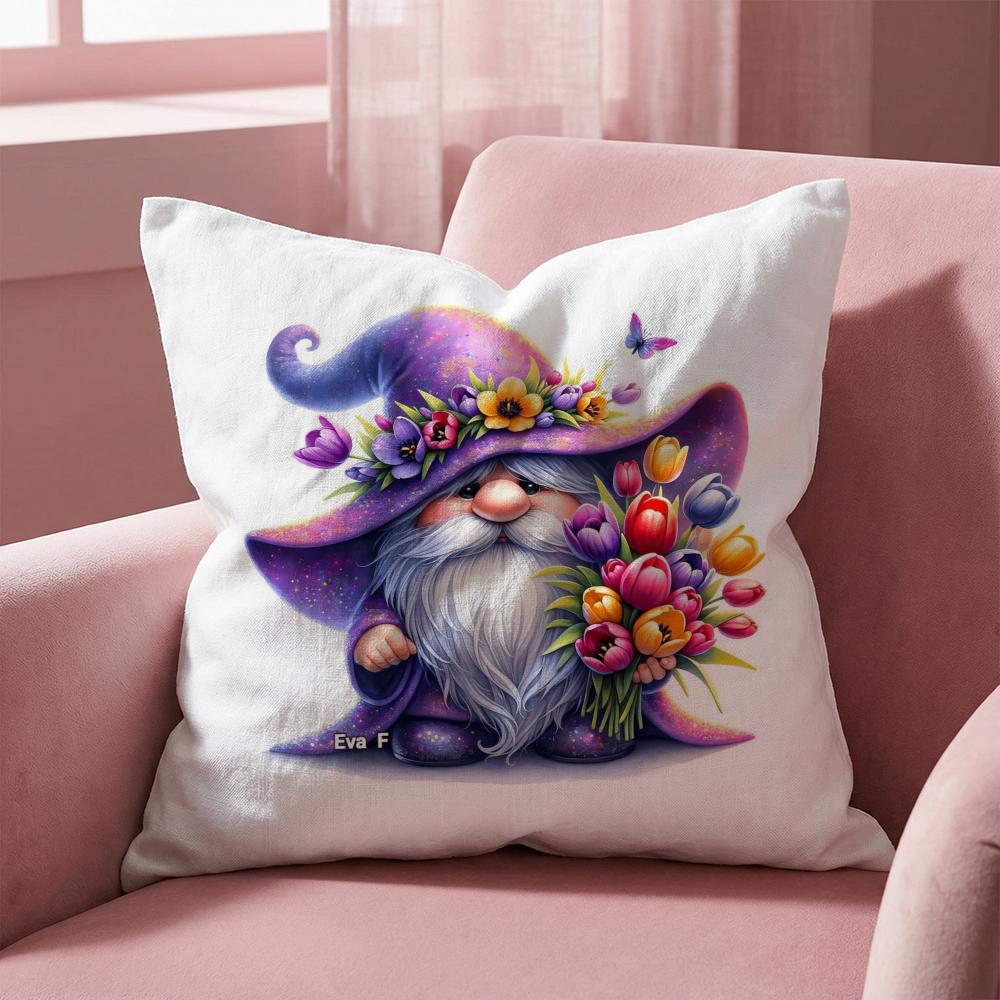 Everyday Gnomes Cushion Cover Multi-Scene Pillow Cover for Home & Car - Reversible, Soft & Durable for Daily Use