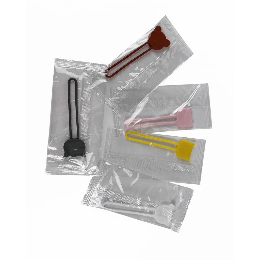 Silicone cable organizer winder brown