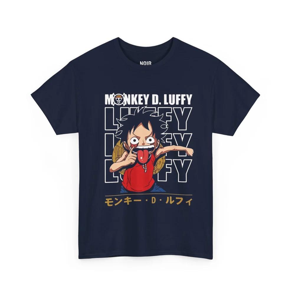 One Piece Luffy Tongue Out Pure Cotton Tshirt Men and Women Anime Style Fashion Comfortable Casual Short Sleeved Tshirt