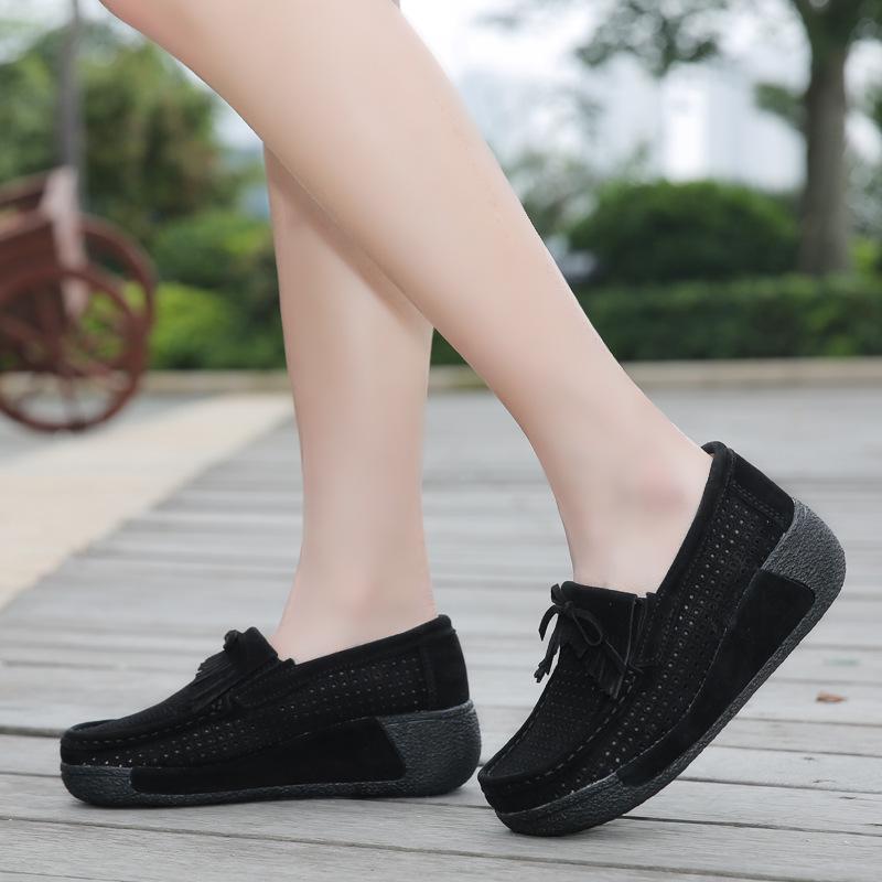Mujer Plataforma Zapatos Casuales Mujer Cuero Ante Cuñas Flats Botas de  Goma Para Mujeres Enredaderas con Cordones comprar a buen precio — entrega  gratuita, reseñas reales con fotos — Joom