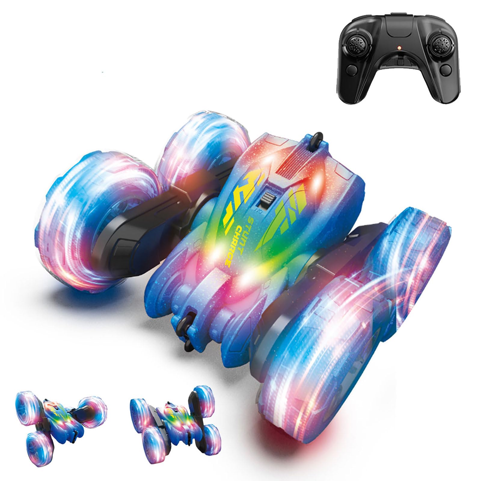 

ATAMIRA Радиоуправляемая машина для прямого трюка, USB Радиоуправляемая машина, Подарок на день рождения для мальчиков и взрослых детей, С подсветкой, Перезаряжаемая через USB-C, Машина, Вращение на 360 градусов,