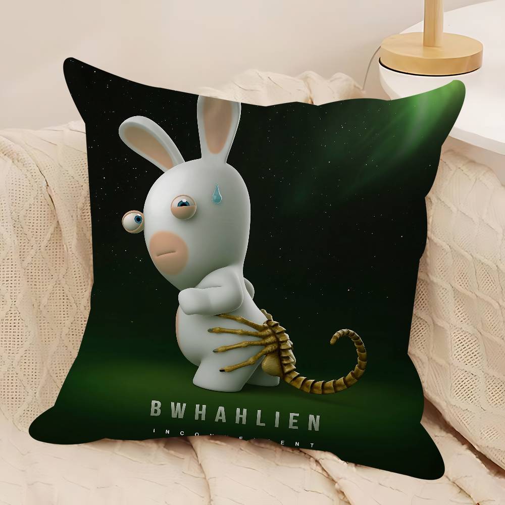 CUTE Cartoon I-Invasion Rabbids Pillow Case Removable Washable Cushion Cover – All-Season Soft Linen