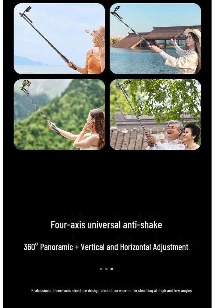 Mini Portable Bluetooth Selfie Stick with Gimbal and Floor Stand for Universal Phone Live Streaming