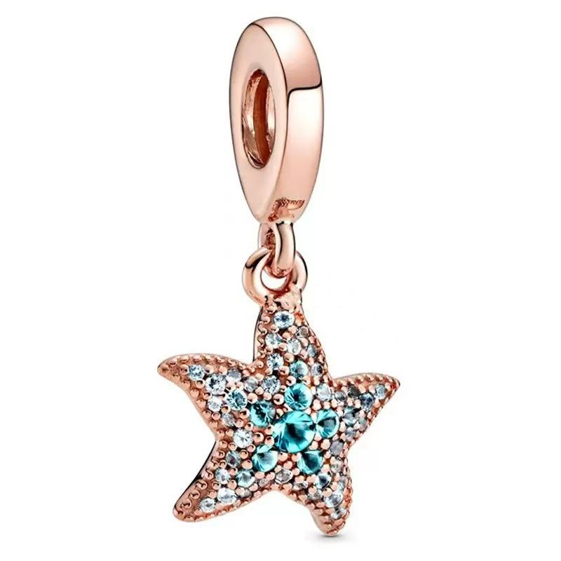 

S925 Silver Unicorn Starfish Gingerbread Man DIY Beaded Bracelet Craft Kit Jewelry Making Accessories Set