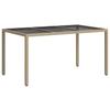 Garden Table Beige 150 X 90 X 75 Cm Poly Rattan