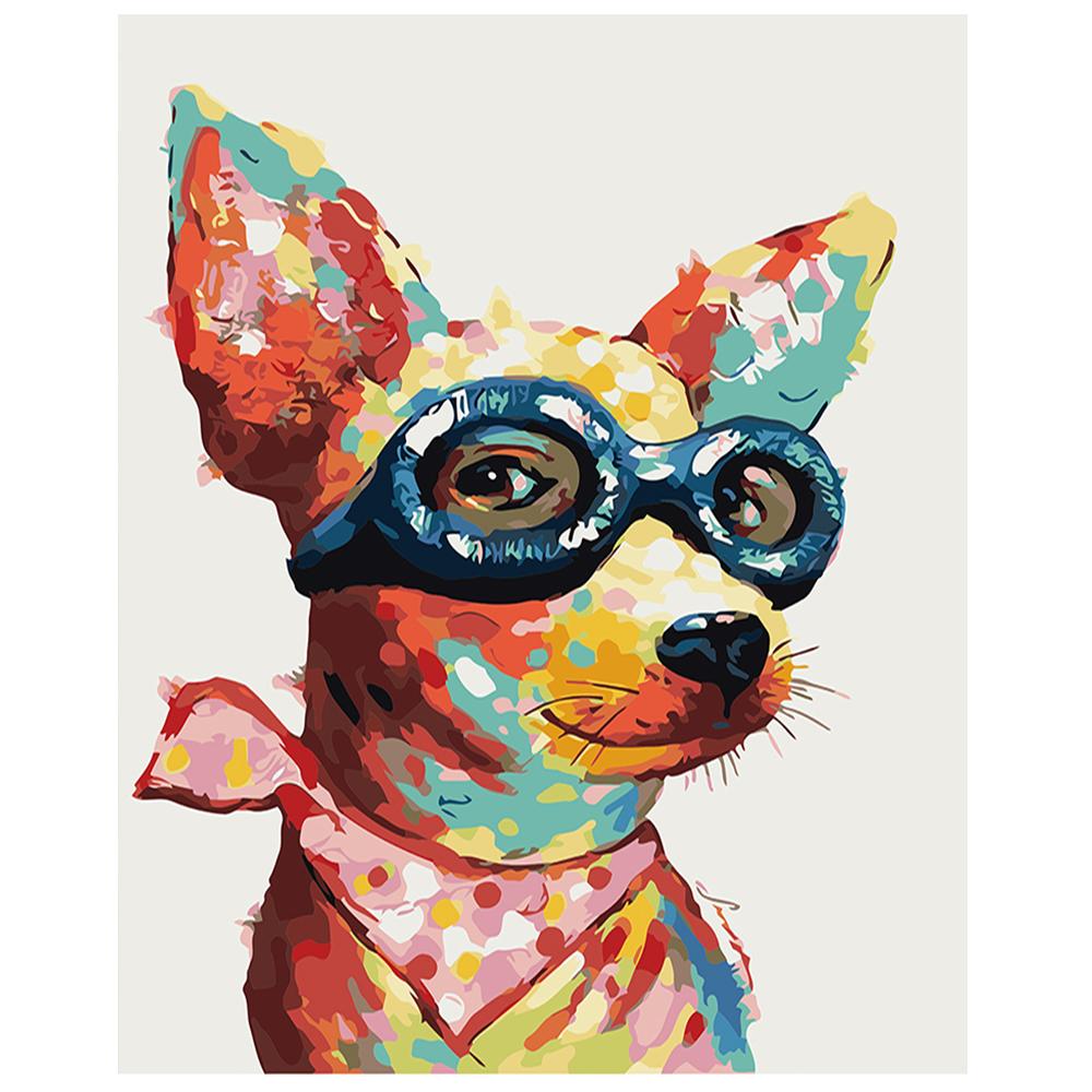 

Oil Paint By Numbers DIY For Adults Kids Beginner Canvas Acrylic Home Decoration Gift 40CMX50CM Lovely Cute Dog Framless