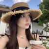 Yousheng Summer Beach Hat, Wide Brim Straw Sun Hat, Sun Protection Foldable Hat with Ribbon Bow, Women Hat for Outdoor Travel Beach