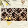 Retro and elegant floral wave pattern polyester microfiber beach towel is highly absorbent, suitable swimming and beach outings