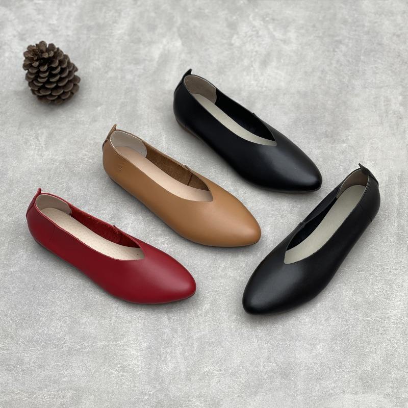 

New Pointed-toe Shallow-mouthed Single Shoes Simple and Versatile Flat Casual Women s Shoes 35 червоний