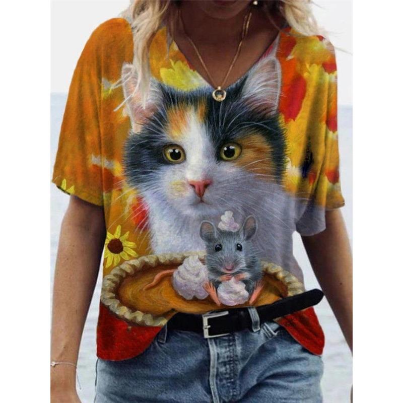 

Женские топы свободного размера с коротким рукавом и V-образным вырезом, летние, повседневные, уличная футболка, женская футболка с принтом лягушки в виде животного, новинка 2021 года XL