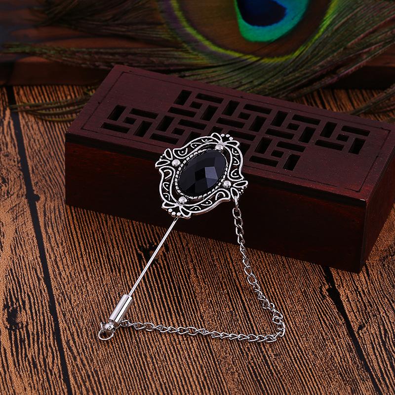 

Z109 Retro Diamond-Encrusted Brooch, Men S Small Suit Insert Brooch Jewelry