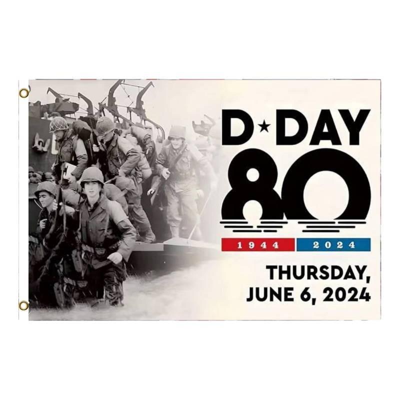 80. Jahrestag des D-Day Flagge Gedenkflagge Polyesterbanner