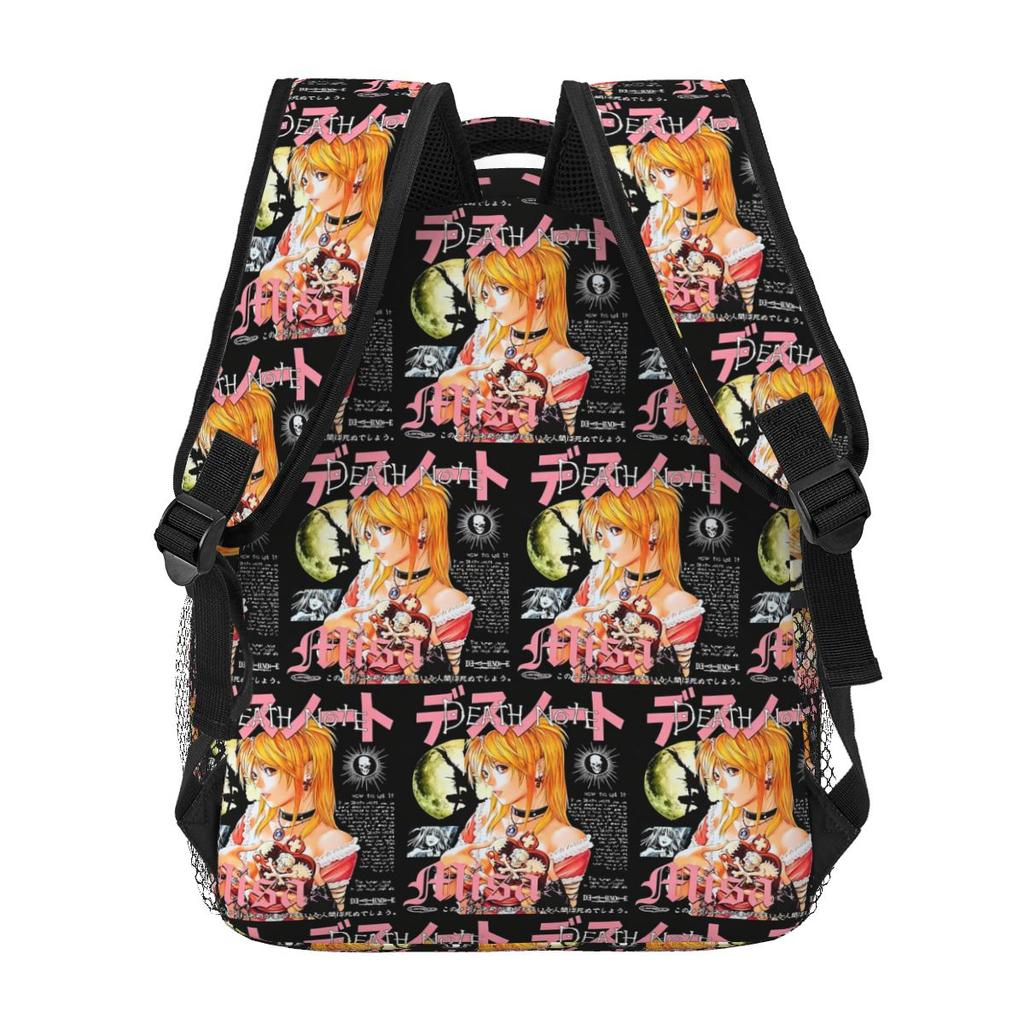 Death Note Anime Misa Amane Student Backpack School Bag Hiking Travel Daypack for Men Women Fashion Bookbag Shoulder Bags