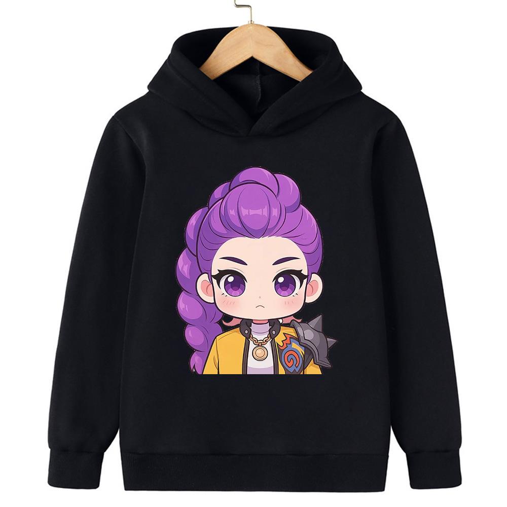 Autumn Winter Printed Hoodies Kpop Demon Hunters Pattern Casual Warm Sports Long Sleeved Children's Boy and Girl Kids Unisex Hooded Sweatshirts