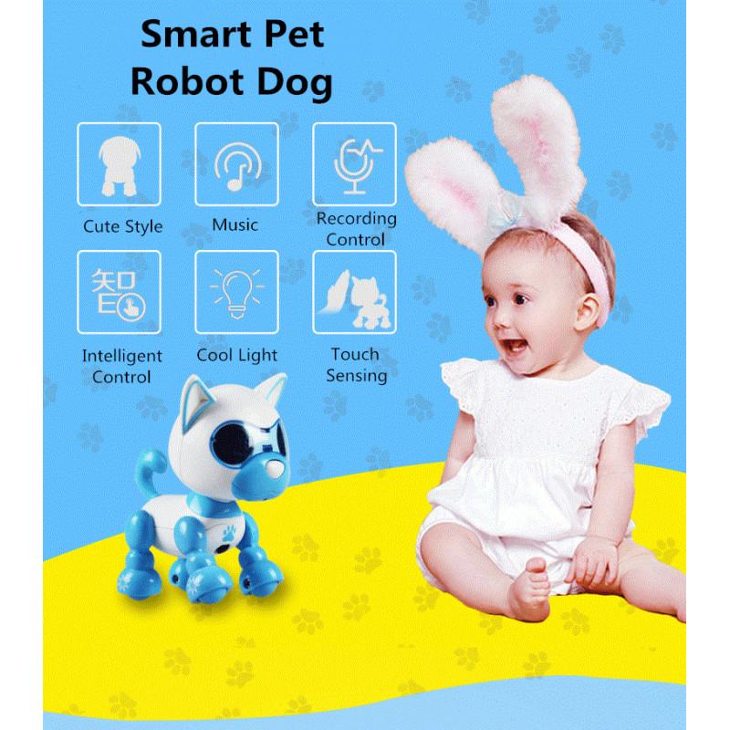 Elektronické LED oči Zvuk Nahrávání spánku Roztomilá hračka Indukční Smart Puppy Robotický pes