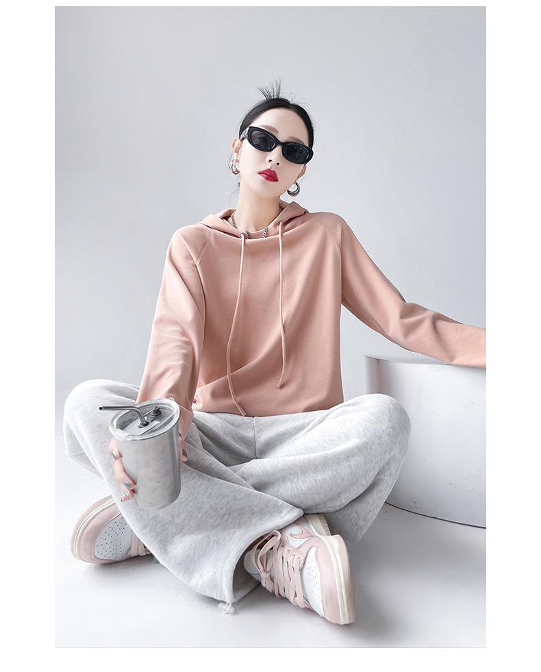 Women's Long-Sleeve Drawstring Hooded Sweatshirt - New Slim Style for Spring and Autumn, Great As Layer or Outerwear