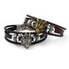 Punk Dominant Wolf Head Bracelet Men's Accessories Leather Rope Bracelets Fashion Jewelry Gifts