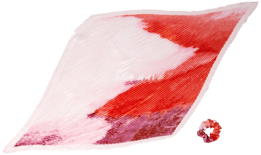 Cuco Damen-Faltenschal mit verschwommenem Print und Haargummi, Rosa (2313121506)