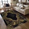 Black Gold Floral Turkish Print Carpet Living Room Sofa Area Rug Home Decor Bedside Area Rug Balcony Kitchen Table Floor Mat