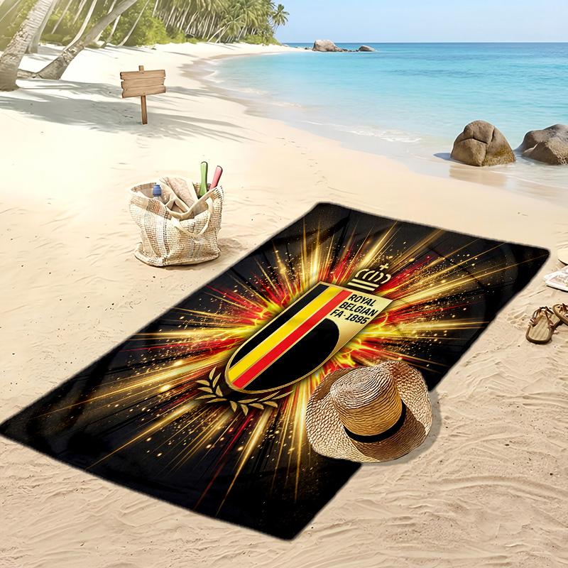 Belgien Fußball Druck Strandtuch Schnelltrocknend Super Saugfähig Weich Badetuch zum Schwimmen Strand Reisen Fan Souvenir Geschenk
