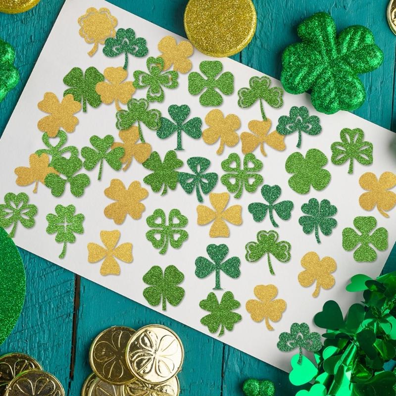 Patrick's Day Decoration Four Leaf Clovers Throw Confettis Elegant Decorative Paper Table Scatters Party Accessories