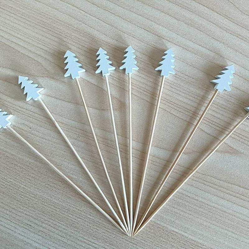 WTEMPO Elegant Christmas Skewers Christmas Tree & Christmas-themed Pattern Design for Christmas New Year Thanksgiving Day Party Festive Table Decor